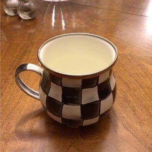 Mackenzie Childs courtly check enamel coffee mug